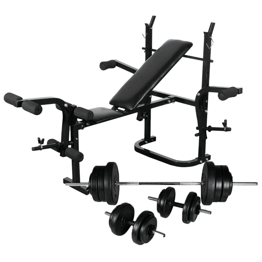 Weight Bench with Weight Rack, Barbell and Dumbbell Set 60,5kg