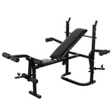 Weight Bench with Weight Rack&Barbell and Dumbbell Set 30.5kg - Front View