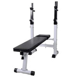 Workout Bench with Weight Rack&Barbell and Dumbbell Set 90 kg - Front View