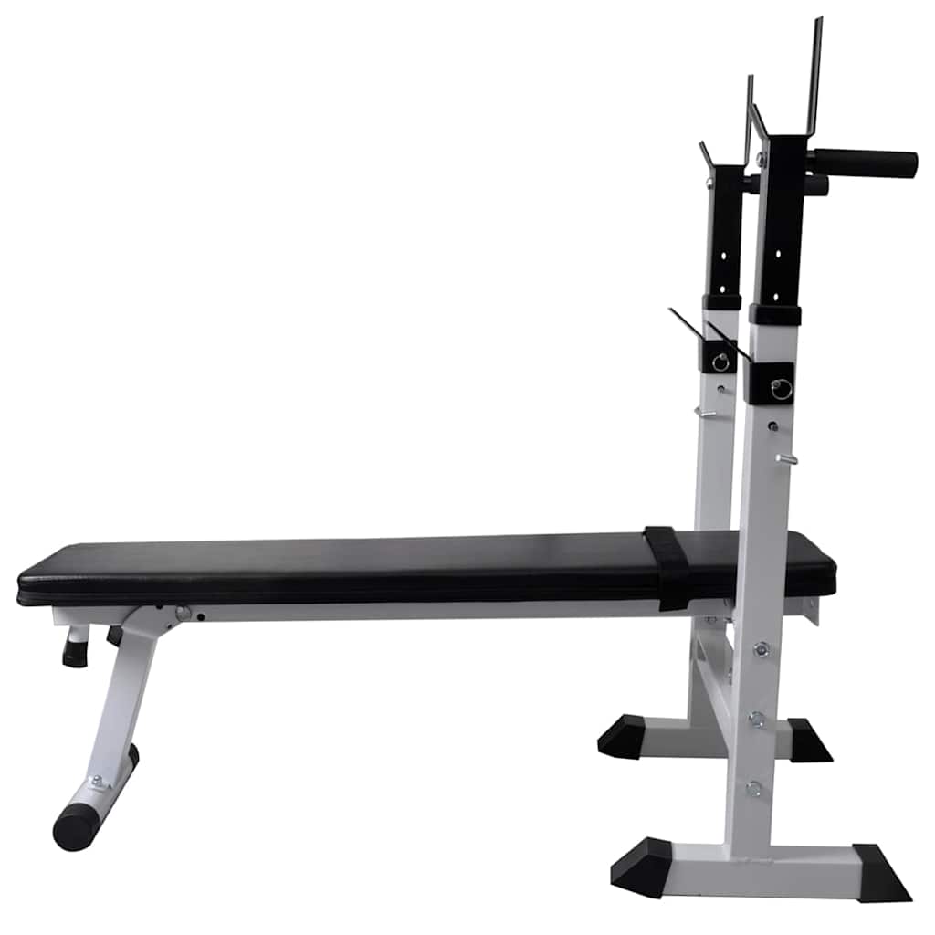 Workout Bench with Weight Rack&Barbell and Dumbbell Set 90 kg