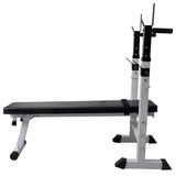 Workout Bench with Weight Rack&Barbell and Dumbbell Set 90 kg - Side View