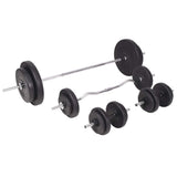 Workout Bench with Weight Rack&Barbell and Dumbbell Set 90 kg