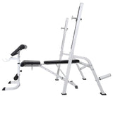 Workout Bench with Weight Rack&Barbell and Dumbbell Set 90 kg - Side View