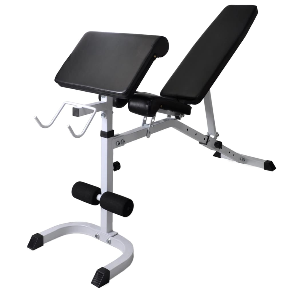 Workout Bench with Weight Rack&Barbell and Dumbbell Set 90 kg