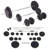 Workout Bench with Weight Rack&Barbell and Dumbbell Set 90 kg