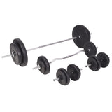 Workout Bench with Weight Rack&Barbell and Dumbbell Set 90 kg