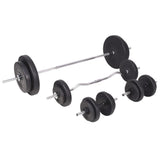 Workout Bench with Weight Rack&Barbell and Dumbbell Set 90 kg - Extra Image