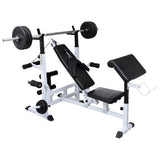 Weight Bench with Weight Rack&Barbell and Dumbbell Set 90 kg - Front View