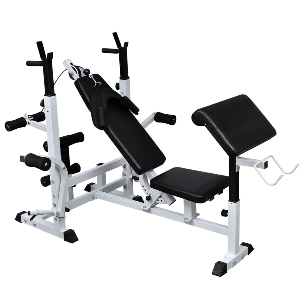 Weight Bench with Weight Rack&Barbell and Dumbbell Set 90 kg