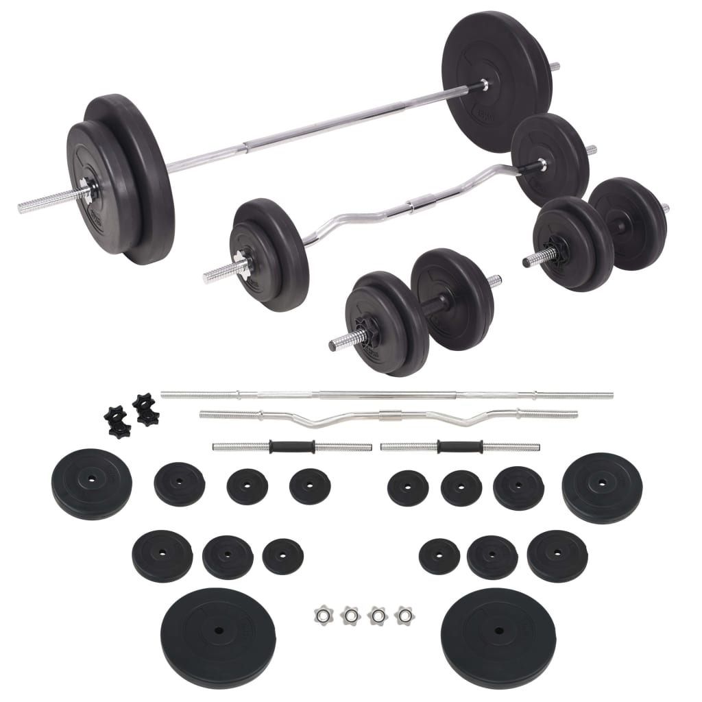 Weight Bench with Weight Rack&Barbell and Dumbbell Set 90 kg