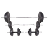 Weight Bench with Weight Rack&Barbell and Dumbbell Set 90 kg - Low Angle