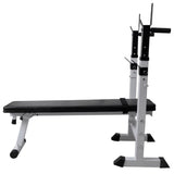Workout Bench with Weight Rack&Barbell and Dumbbell Set 120 kg - Top-Down View