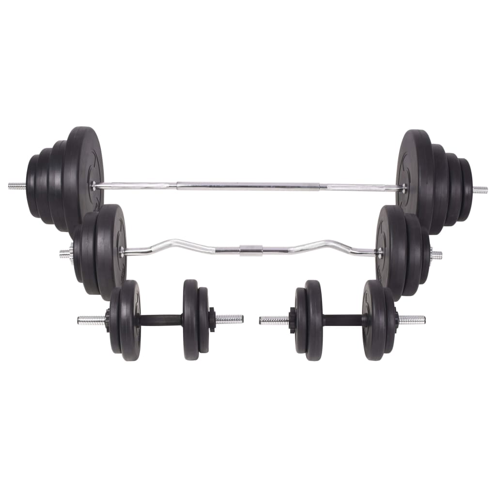 Workout Bench with Weight Rack&Barbell and Dumbbell Set 120 kg