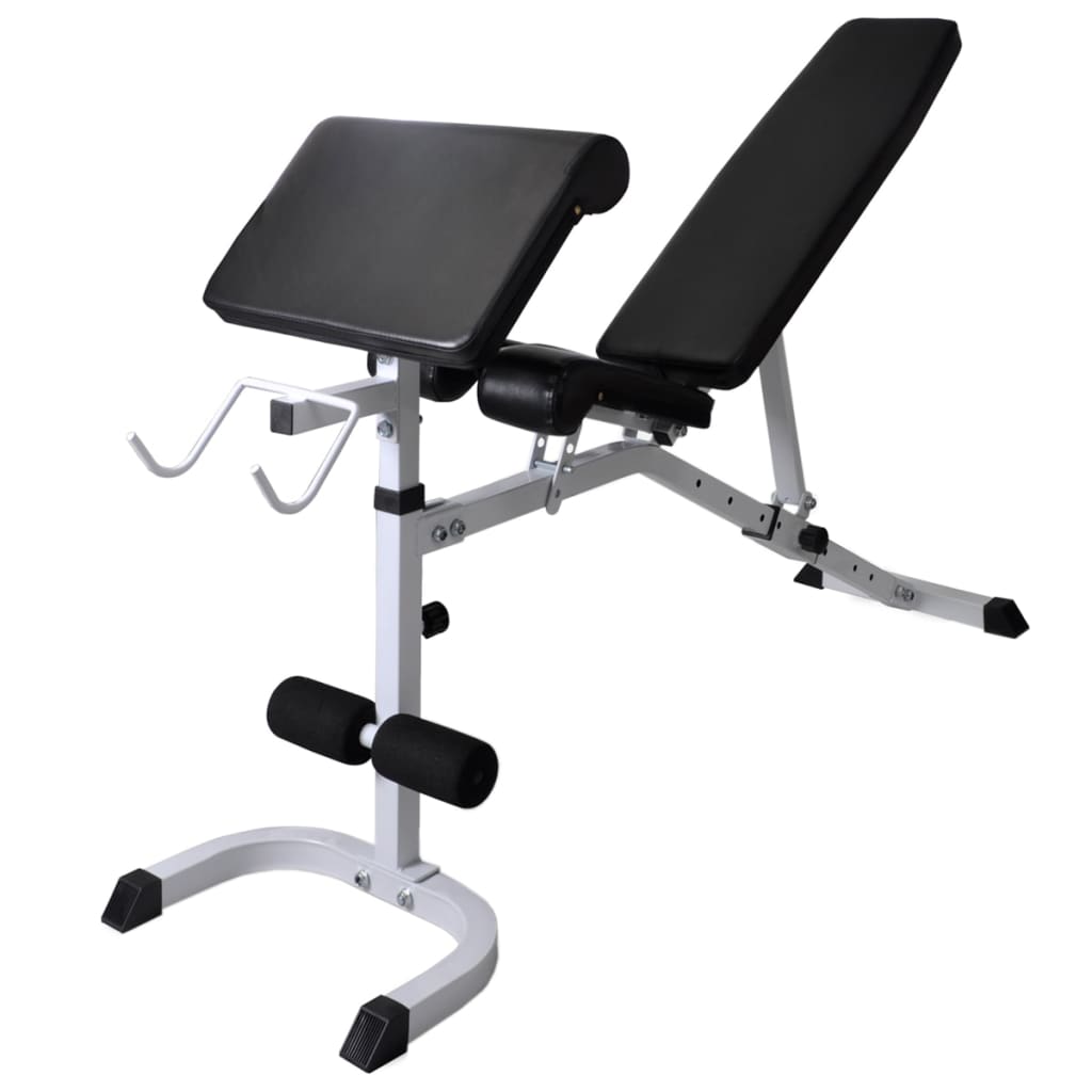 Workout Bench with Weight Rack&Barbell and Dumbbell Set 120 kg