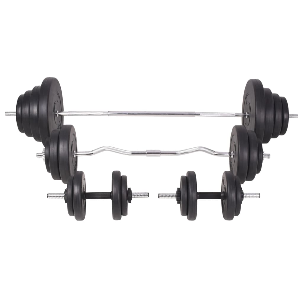 Workout Bench with Weight Rack&Barbell and Dumbbell Set 120 kg