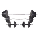 Workout Bench with Weight Rack&Barbell and Dumbbell Set 120 kg