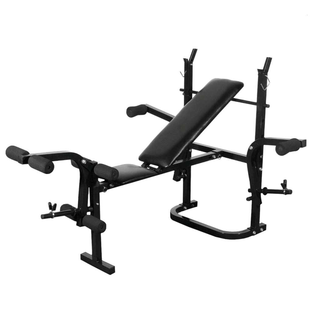 Weight Bench with Weight Rack&Barbell and Dumbbell Set 120 kg