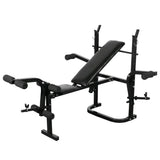 Weight Bench with Weight Rack&Barbell and Dumbbell Set 120 kg