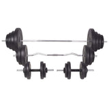 Weight Bench with Weight Rack&Barbell and Dumbbell Set 120 kg - Close-Up Angle