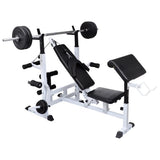 Weight Bench with Weight Rack&Barbell and Dumbbell Set 120 kg