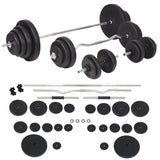 Weight Bench with Weight Rack&Barbell and Dumbbell Set 120 kg - Close-Up Angle
