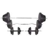 Weight Bench with Weight Rack&Barbell and Dumbbell Set 120 kg - Low Angle
