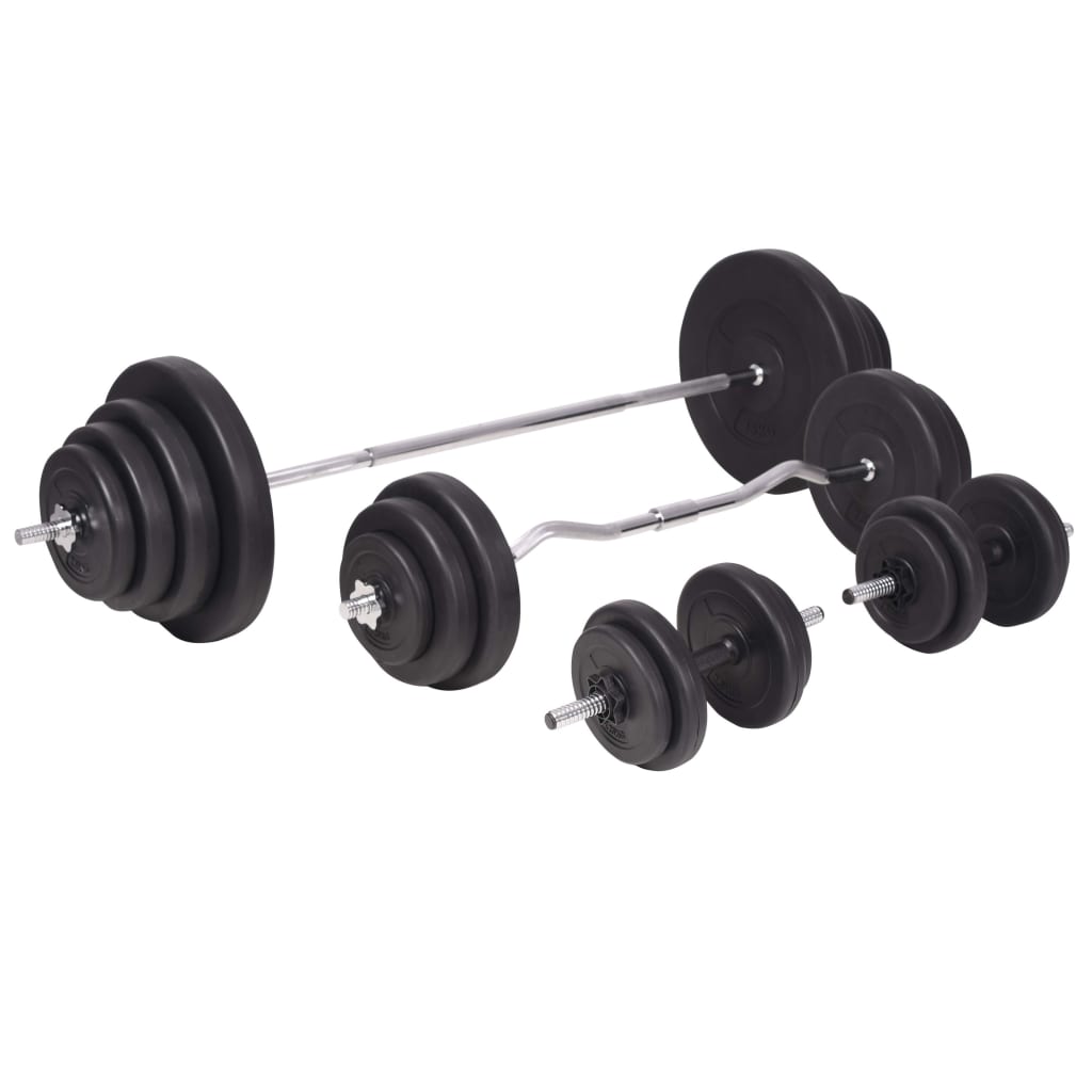 Weight Bench with Weight Rack&Barbell and Dumbbell Set 120 kg