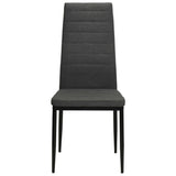 Dining Chairs 6 pcs Dark Grey Fabric - Side View