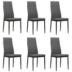 Dining Chairs 6 pcs Light Grey Fabric