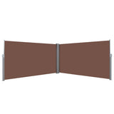 Retractable Side Awning 160x600 cm Brown - Front View
