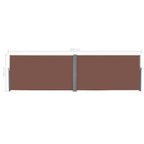 Retractable Side Awning 160x600 cm Brown - Low Angle