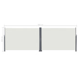 Retractable Side Awning Cream 600 x 200 cm Metal