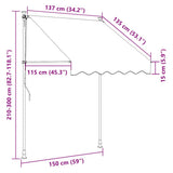 Manual Retractable Awning 150 cm Anthracite