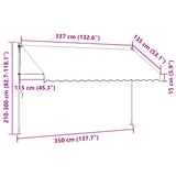 Manual Retractable Awning 350 cm Anthracite - Low Angle
