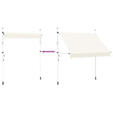 Manual Retractable Awning 250 cm Cream - Rear View
