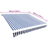 Awning Replacement Fabric Blue and White 5x3 m Polyester