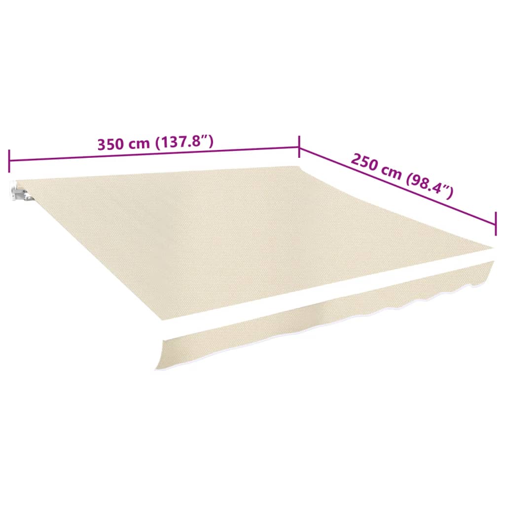 Awning Replacement Fabric Cream 3.5x2.5 m Polyester