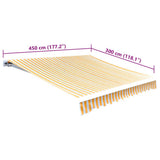 Awning Top Sunshade Canvas Orange & White 4.5x3 m - 45-Degree Angle
