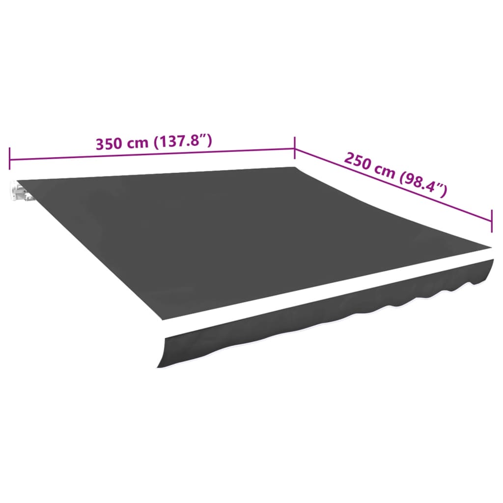 Awning Replacement Fabric Grey 3.5x2.5 m Polyester