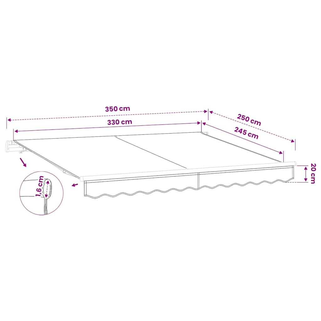Awning Replacement Fabric Grey 350x250 cm Polyester