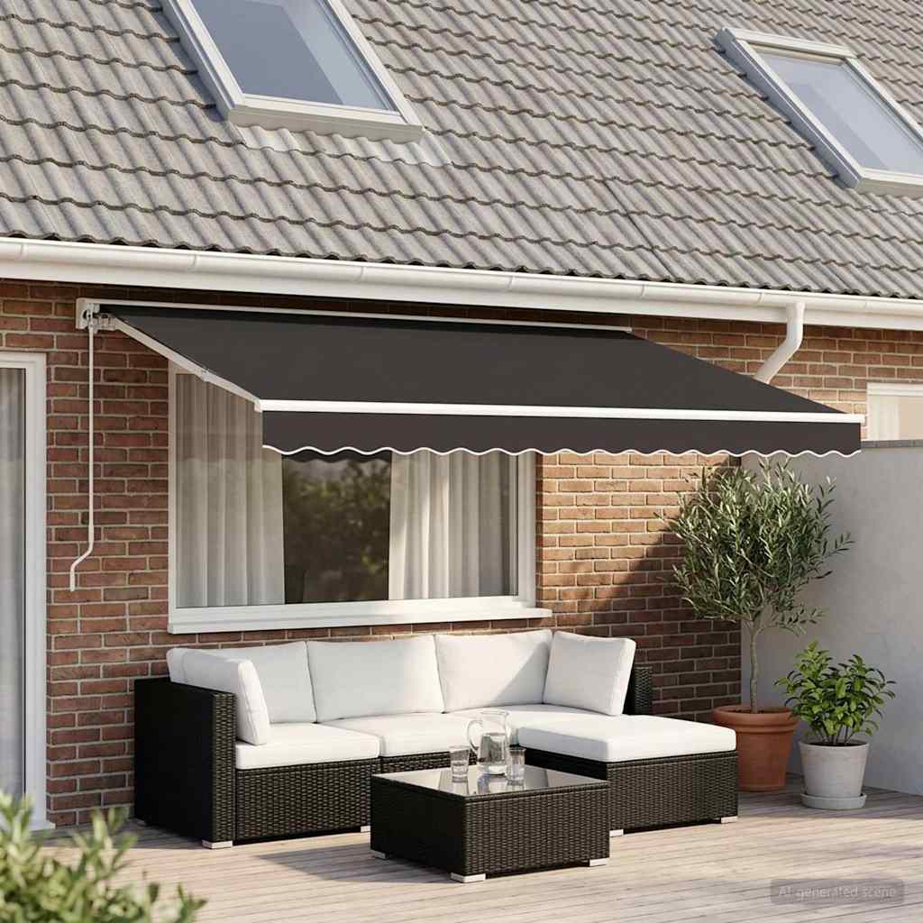 Awning Replacement Fabric Grey 500x300 cm Polyester