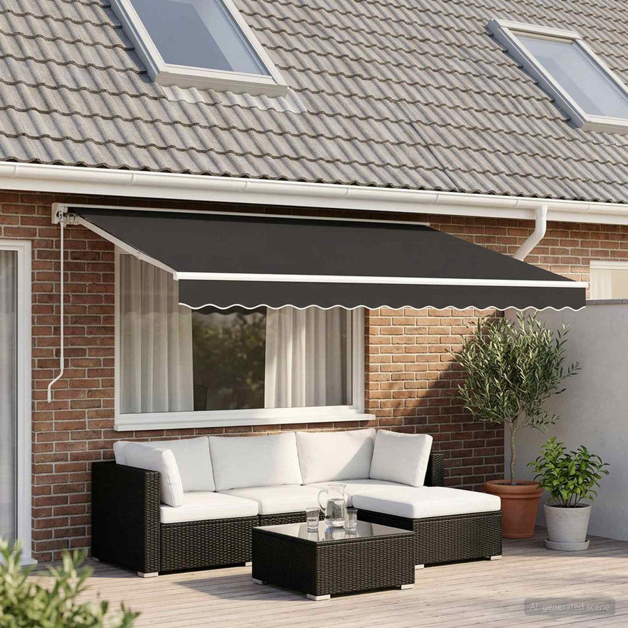 Awning Replacement Fabric Grey 500x300 cm Polyester