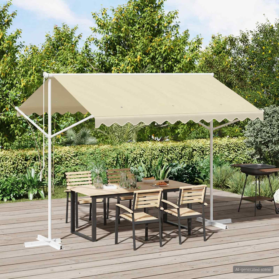Free Standing Awning 3x3 m Cream