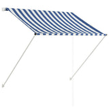 Retractable Awning 150x150 cm Blue and White - Front View