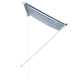 Retractable Awning 150x150 cm Blue and White - Side View