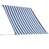Retractable Awning 150x150 cm Blue and White - Top-Down View