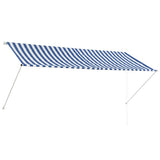 Retractable Awning 300x150 cm Blue and White - Front View