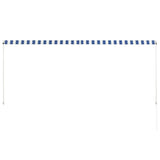 Retractable Awning 300x150 cm Blue and White - 45-Degree Angle