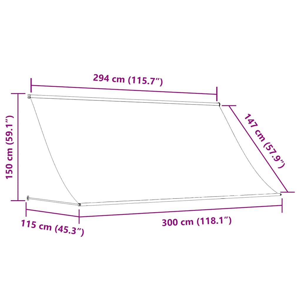 Retractable Awning 300x150 cm Blue and White