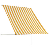 Retractable Awning 150x150 cm Yellow and White - Top-Down View